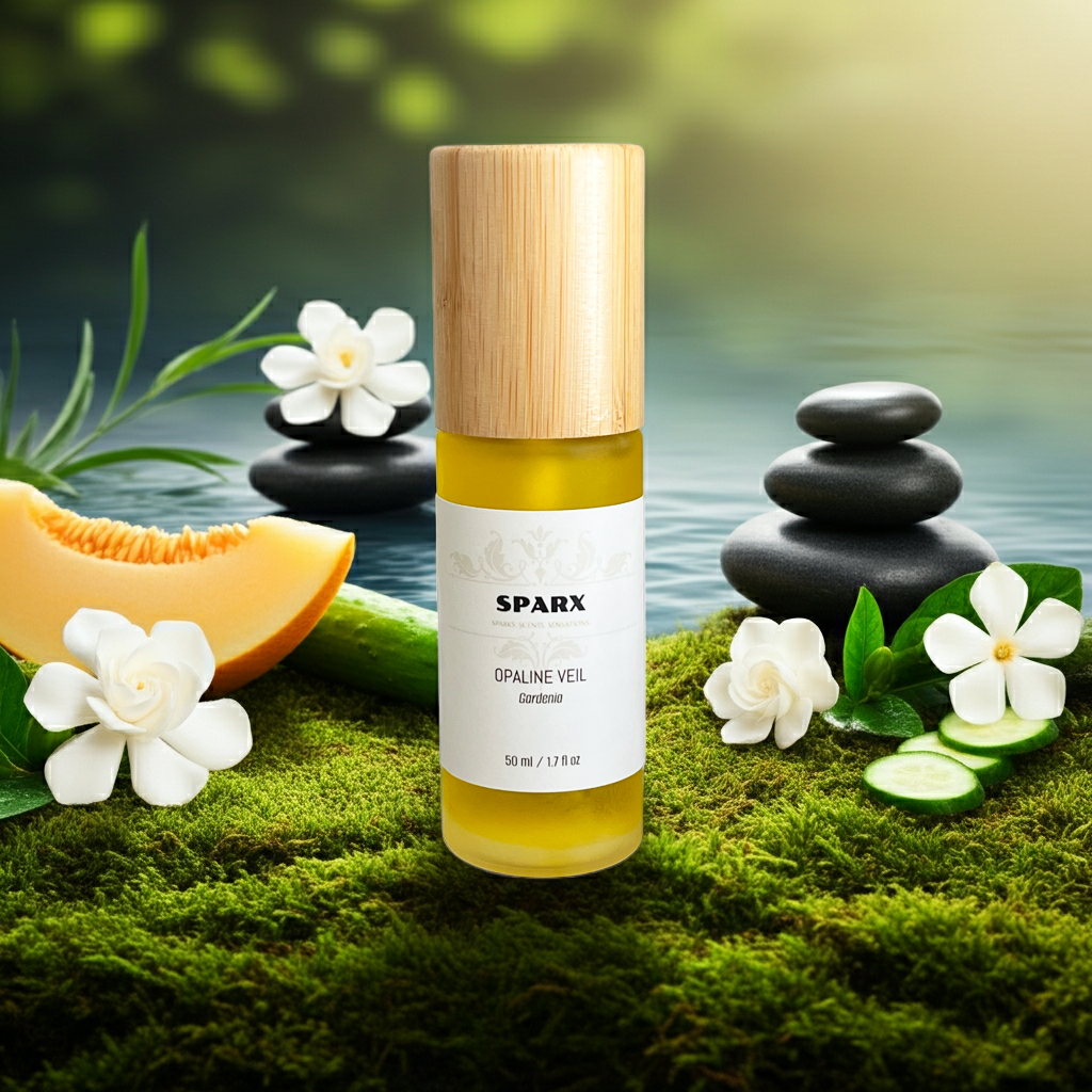 OPALINE VEIL (GARDENIA) Perfume Oil (EDP) for hair and skin with Organic Jojoba Oil Base