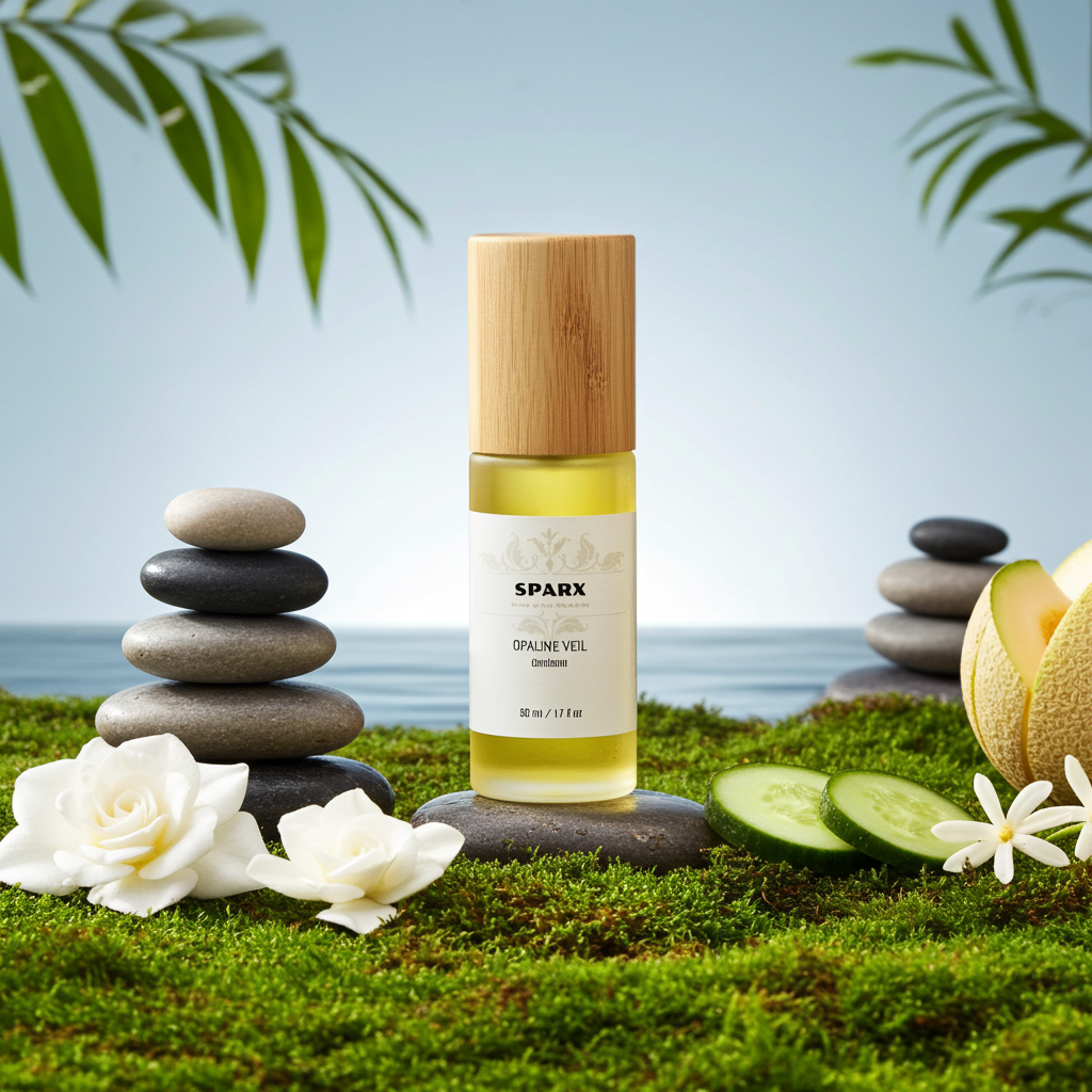 OPALINE VEIL (GARDENIA) Perfume Oil (EDP) for hair and skin with Organic Jojoba Oil Base