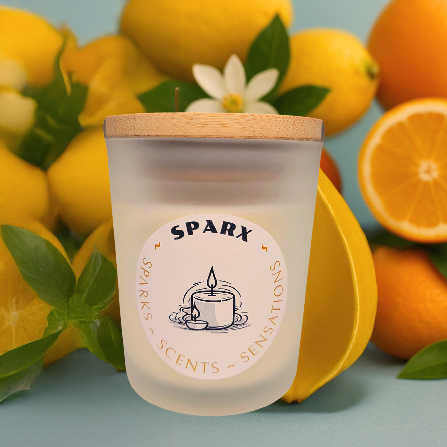 RADIANT ASCENT (YUZU) Scented Soy Candle in Frosted Glass