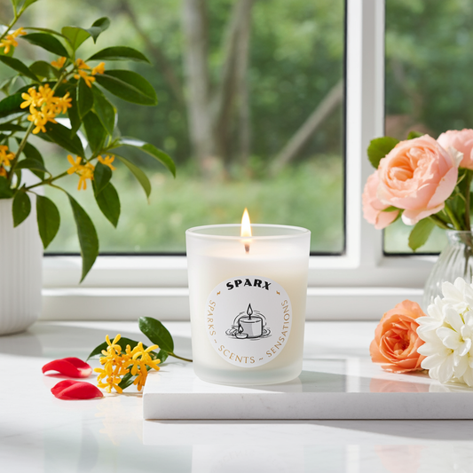 GILDED REVERIE (OSMANTHUS) Scented Soy Candle in Frosted Glass