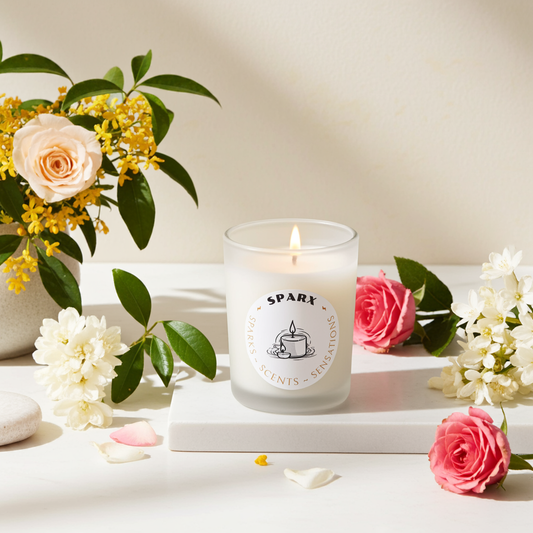 GILDED REVERIE (OSMANTHUS) Scented Soy Candle in Frosted Glass