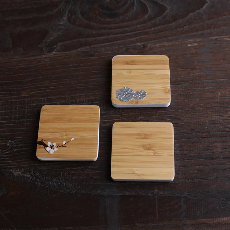 Hand Painted Dry Brewed Bamboo Candle Holders, Office and Home Accessories