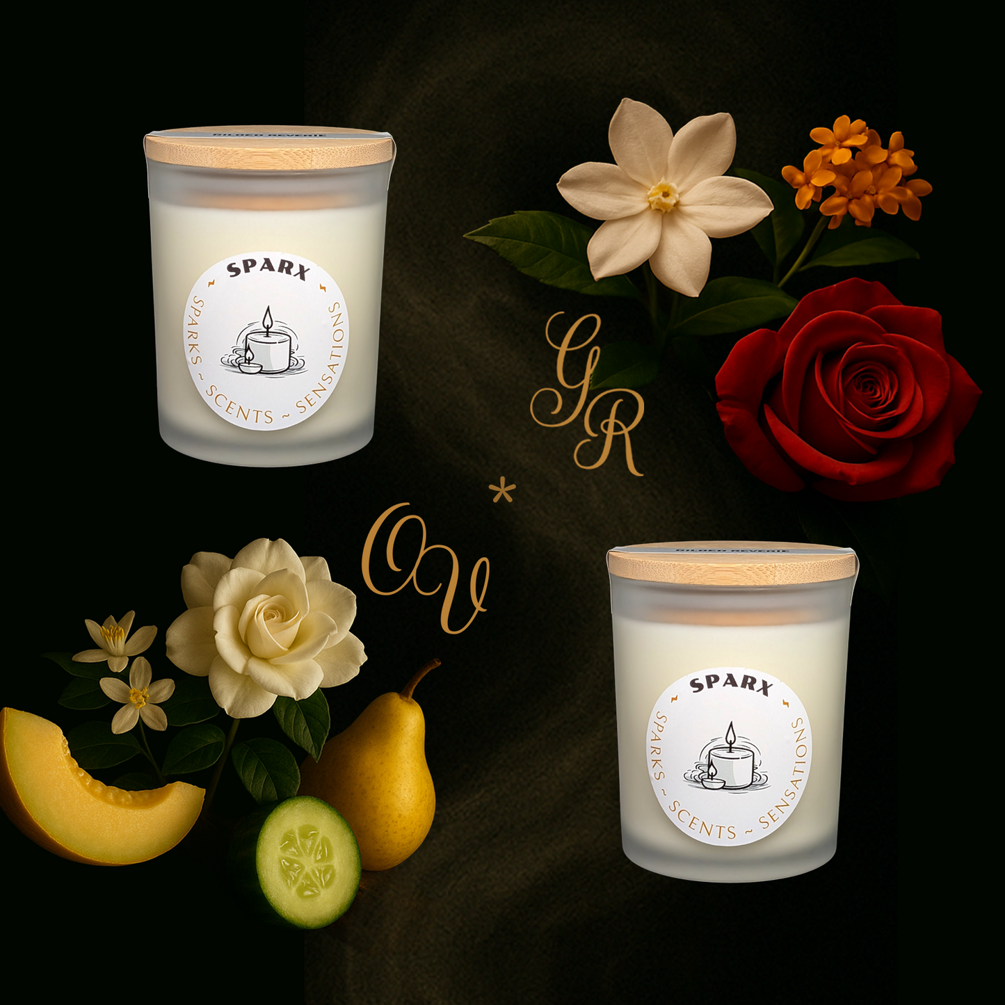 Gift-able Candle Set with two Scented Soy Candles in Frosted Glass | SPARX DUET SET