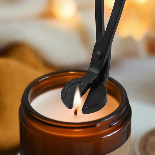 Stainless Steel 4-Piece Candle Care Set – Wick Trimmer, Snuffer, Dipper & Tray