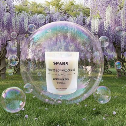 BUBBLE DREAM (WISTERIA) 仏鈴の境 Scented Soy Candle in Iridescent Glass