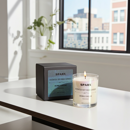 BUBBLE DREAM (WISTERIA) 仏鈴の境 Scented Soy Candle in Iridescent Glass