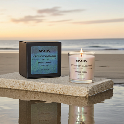 BUBBLE DREAM (WISTERIA) 仏鈴の境 Scented Soy Candle in Iridescent Glass