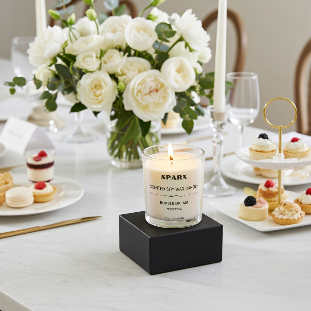 BUBBLE DREAM (WISTERIA) 仏鈴の境 Scented Soy Candle in Iridescent Glass