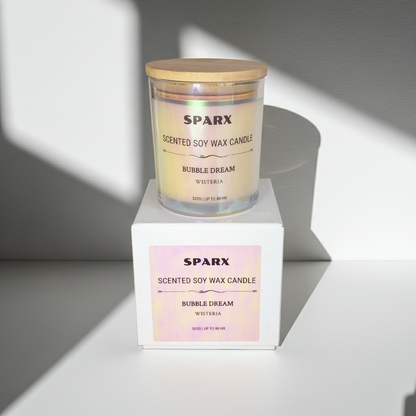 BUBBLE DREAM (WISTERIA) 仏鈴の境 Scented Soy Candle in Iridescent Glass